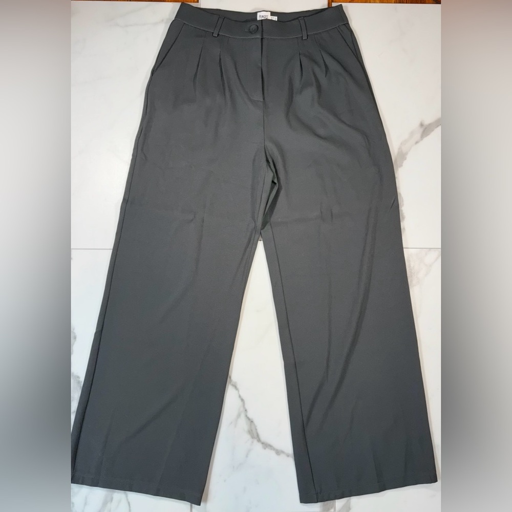 Princess Polly NWT Charcoal Wide Leg Trousers Women Size 12